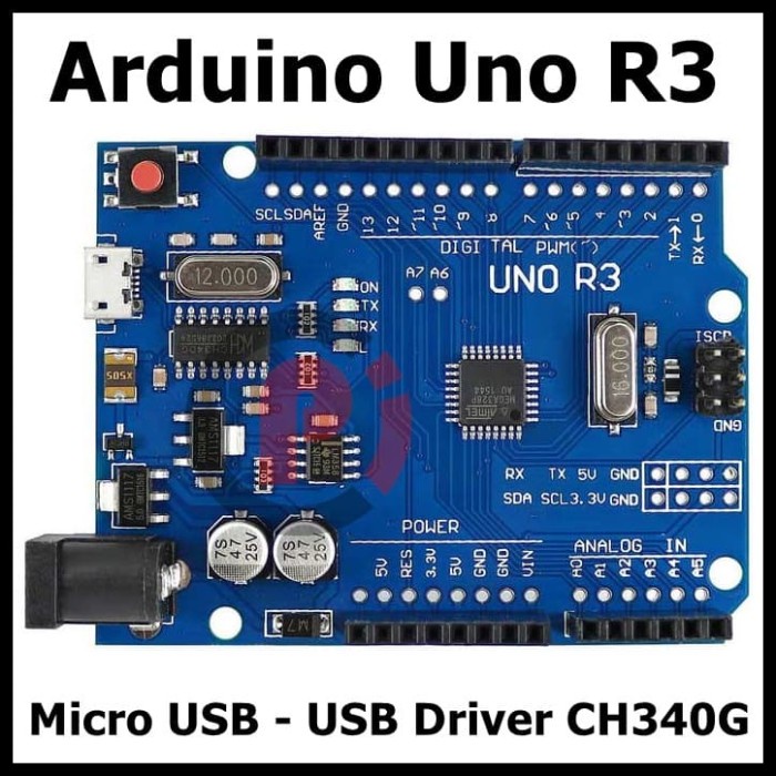 Jual Micro Usb Uno R3 Clone SMD ATMEGA328 ATMEL Driver CH340G USB To