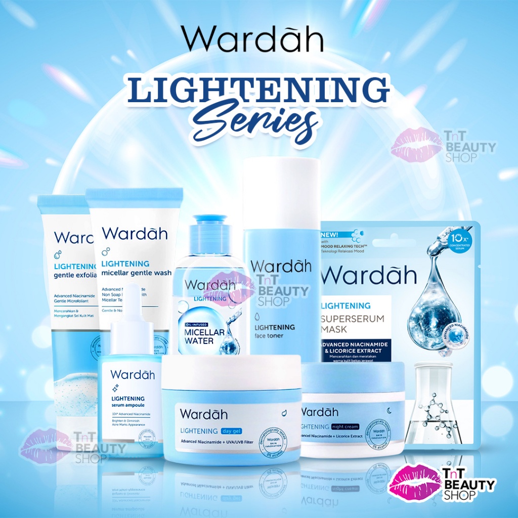 Jual Wardah Lightening Face Series Serum Face Toner Whip Facial