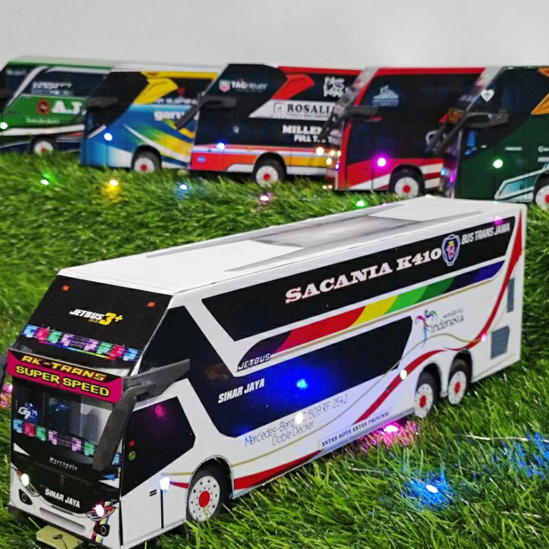 Jual Miniatur Bus Oleng Dengan Musik Telolet Dan Full Lampu Po Haryanto