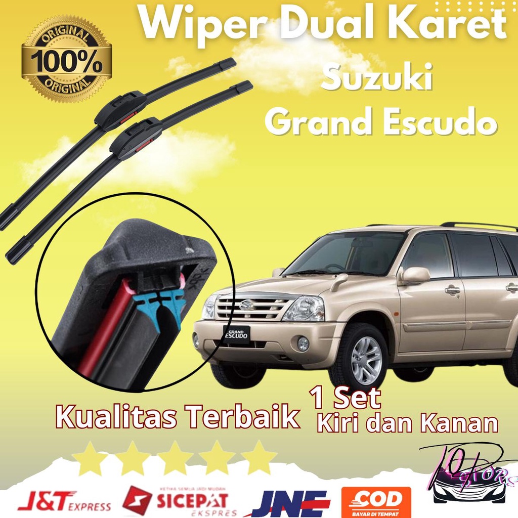 Jual Wiper Double Karet Frameless Suzuki Escudo Grand Escudo Sepasang