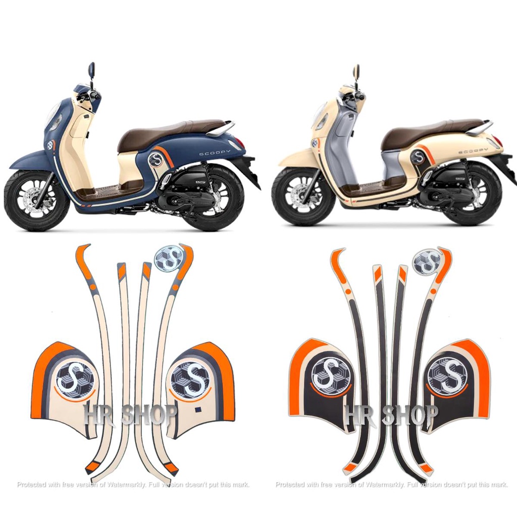 Jual Stiker Striping Motor Honda Scoopy Fashion Sepasang Standar