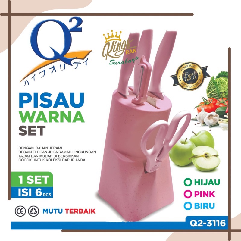 Jual Pisau Dapur Set 6 In 1 Warna Viral Pisau Set Keramik Gandum