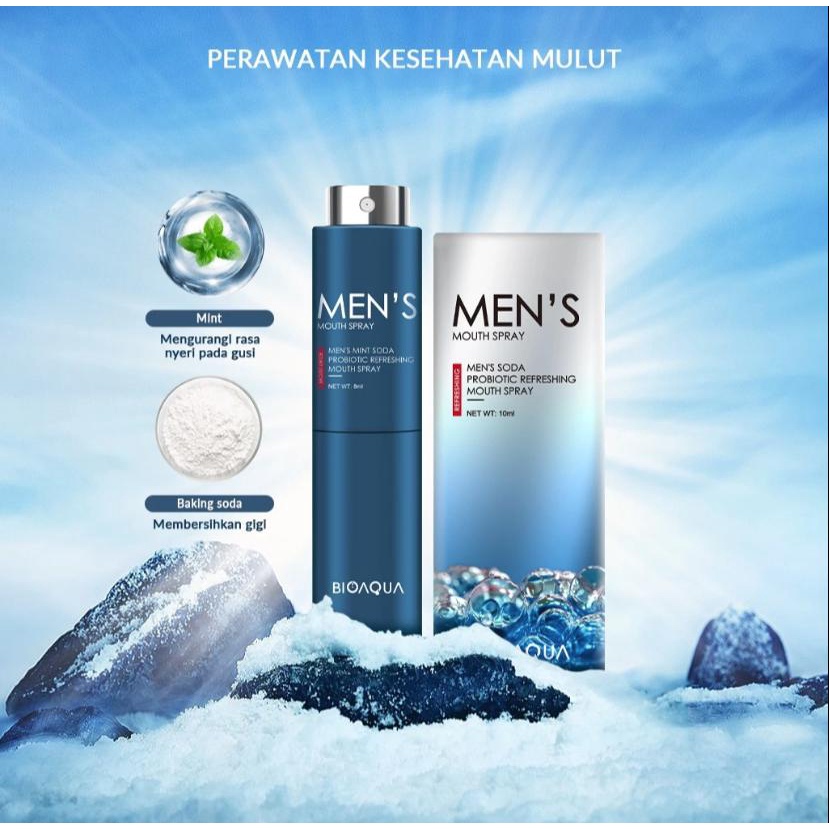 Jual Bioaqua Mouth Spray Mens Soda Probiotic Refreshing Mouth Spray