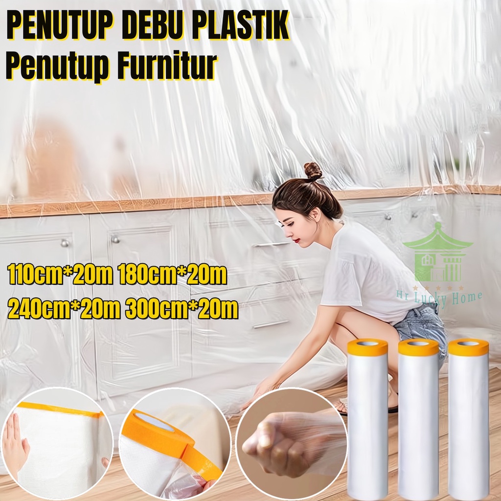 Jual READY STOCK20M Covering Film Masking Tape Plastik Penutup