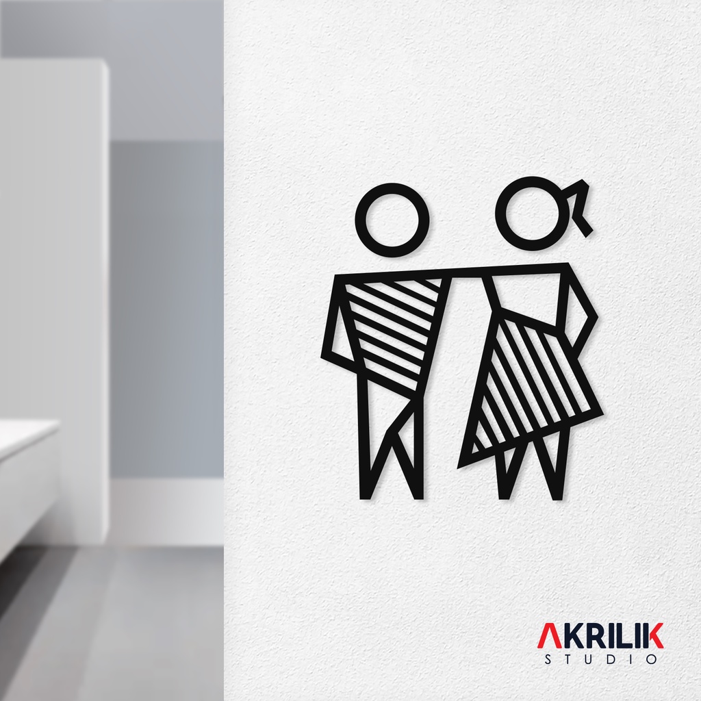 Jual Sign Toilet Akrilik Signage Restroom Icon Women Men Wc Sticker