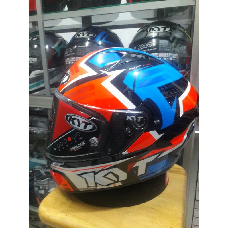 Jual Helm Full Face KYT NFR ARTWORK RED BLUE Shopee Indonesia