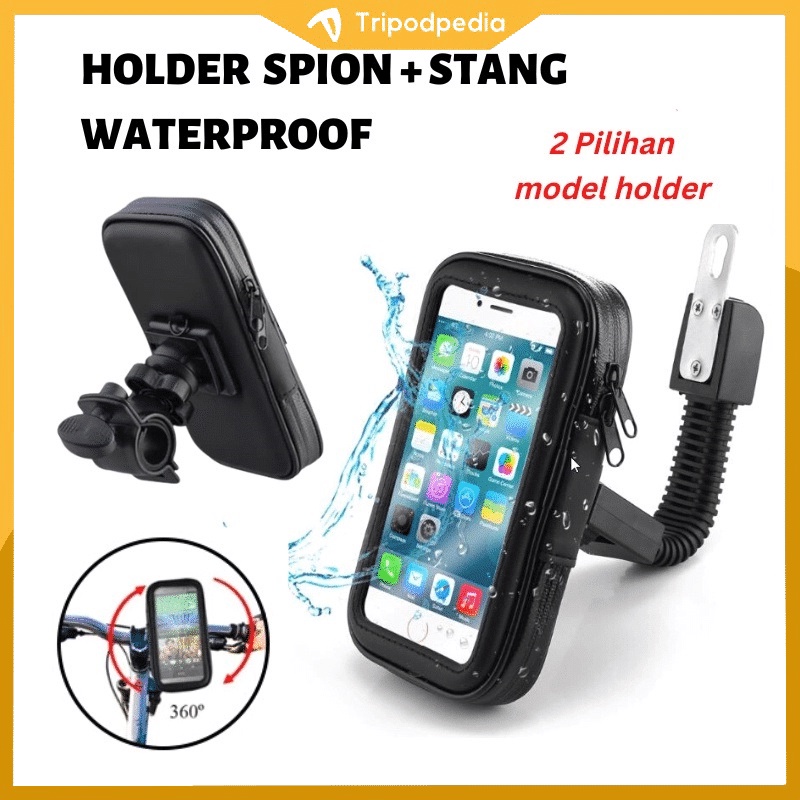 Jual TRIPODPEDIA HOLDER HP MOTOR SPION STANG WATERPROOF 6 3Inch