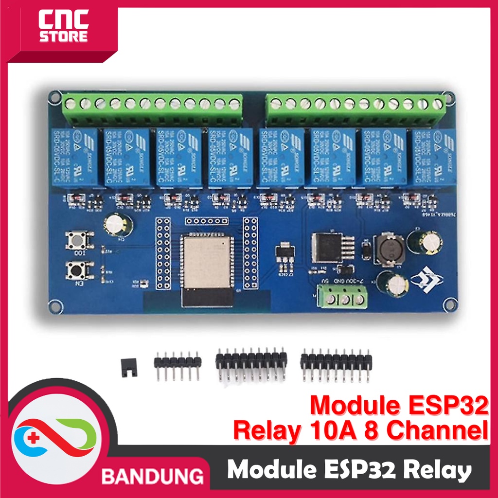 Jual MODUL ESP32 RELAY 10A 8 CHANNEL AC 220 WIFI BLUETOOTH WROOM 32E