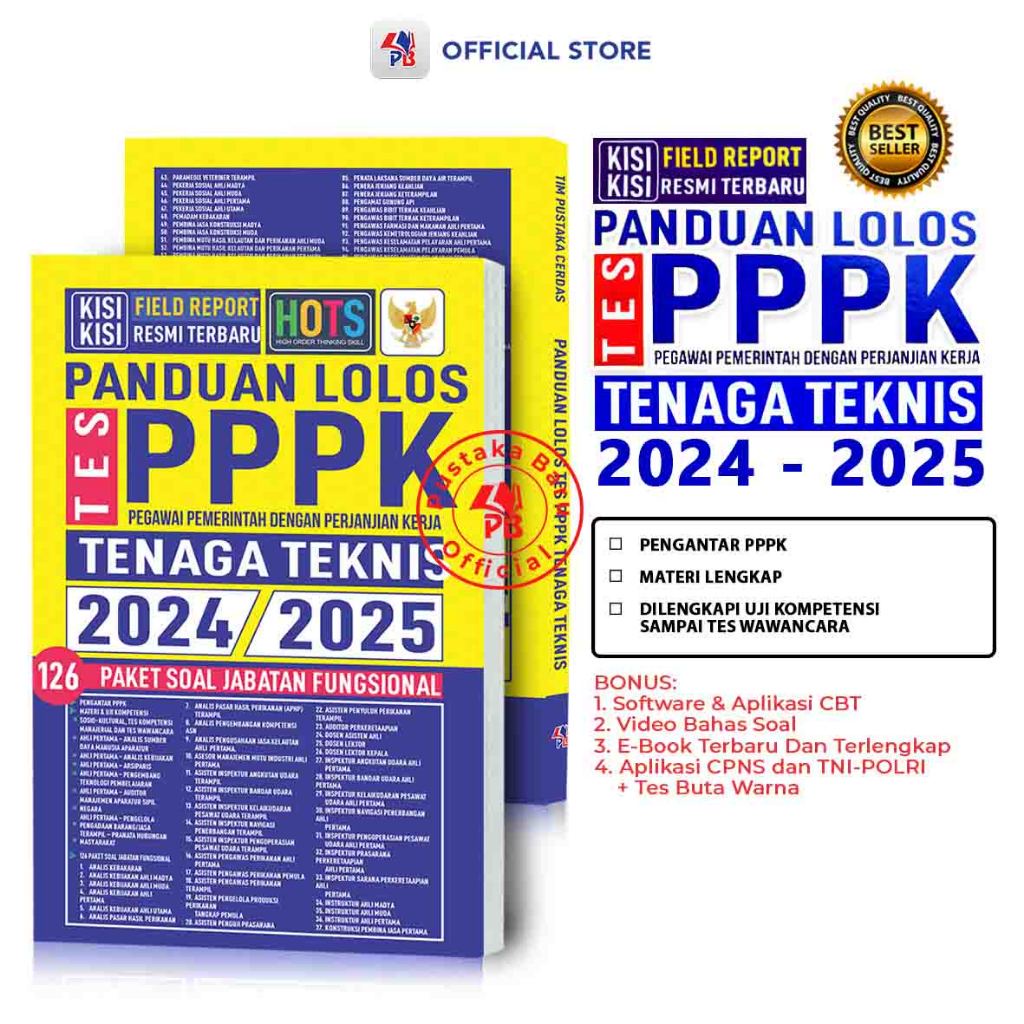 Jual Buku PPPK 2024 2025 Panduan Lolos Tes PPPK Tenaga Teknis 2024