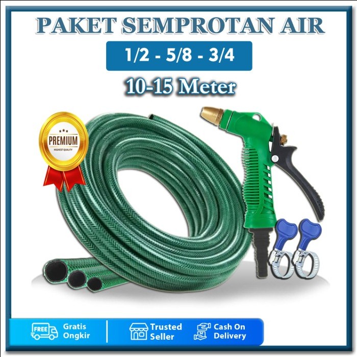 Jual SEPAKET SEMPROTAN SELANG AIR 10 15 METER 1 ROL JET SPRAY SELANG