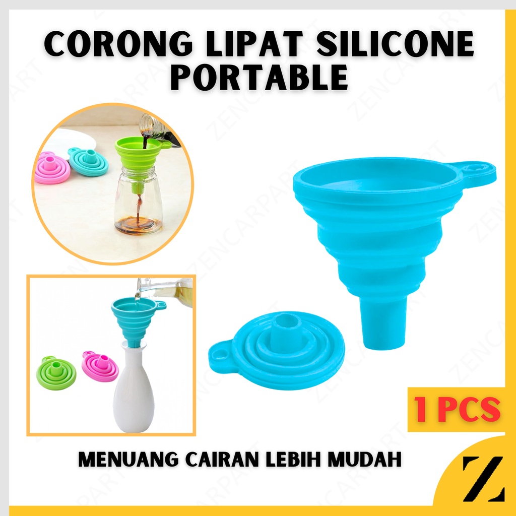 Jual Corong Lipat Air Minyak Lipat Silikon Portable Plastik Silicone