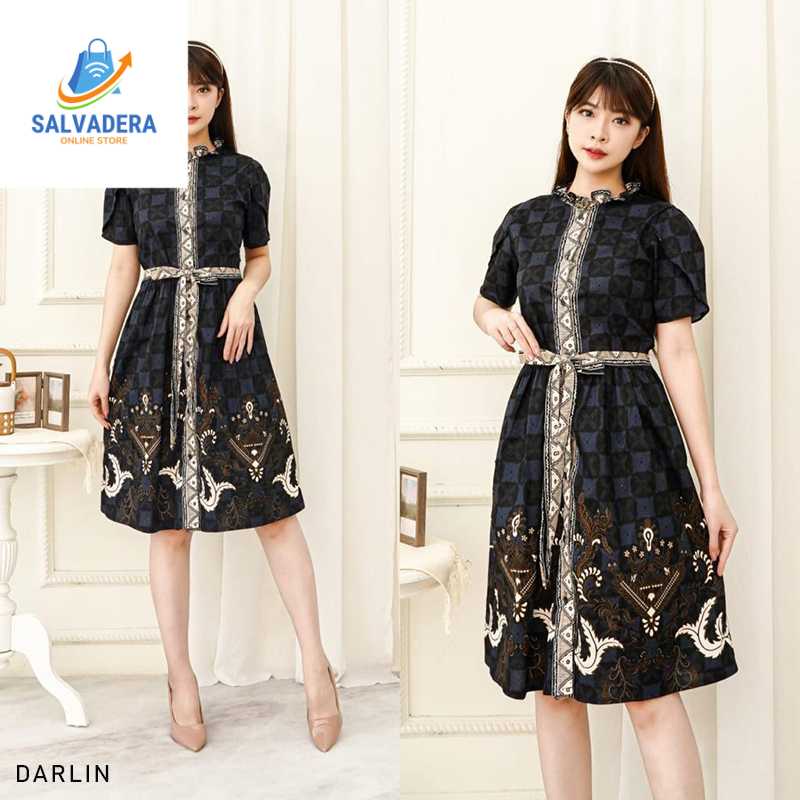 Jual Keren Darlin Dress Batik Modern Wanita Gaun Terusan Jumbo Shopee