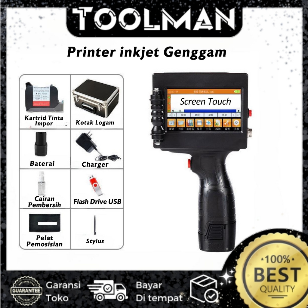 Jual Toolman Garansi Satu Tahun Printer Inkjet Genggam Portable Mesin