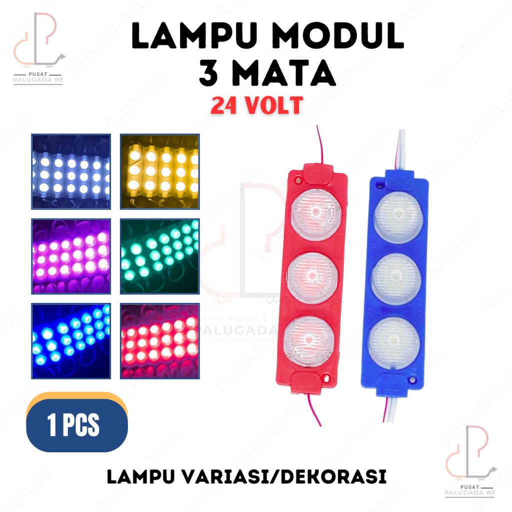 Jual Lampu LED Modul Module Bak COB 3 Mata Besar 3W Watt Variasi Motor