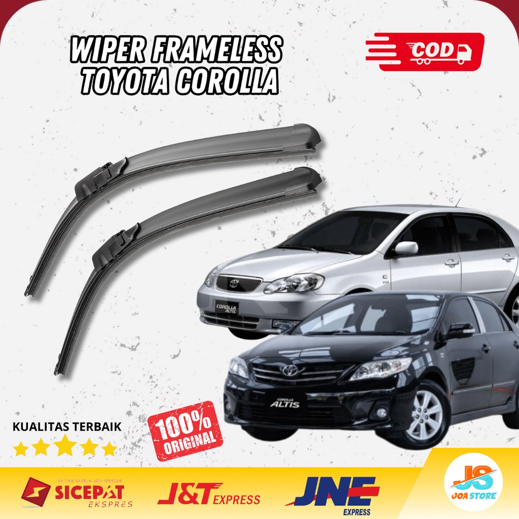 Jual Wiper Mobil Toyota Corolla Altis Frameless Sapuan Kaca Mobil Model