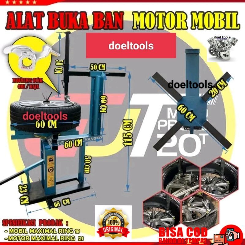 Jual Alat Buka Ban Mobil Motor Manual Bongkar Pasang Ban Tubles