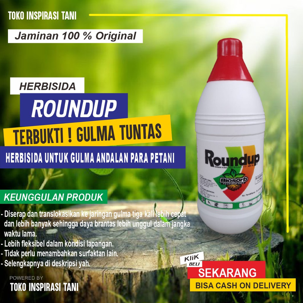 Jual Roundup Herbisida Obat Pembasmi Rumput Liar 1 Liter Obat Gulma