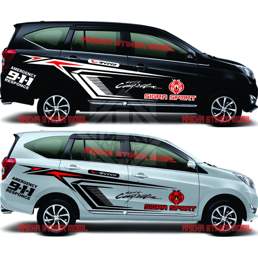 Jual Stiker Cutting Mobil Daihatsu Sigra Model List Tribal Sport