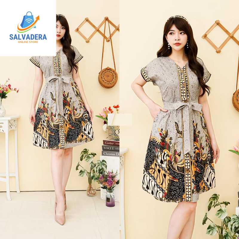 Jual Keren Nala Dress Batik Modern Wanita Gaun Terusan Jumbo Shopee