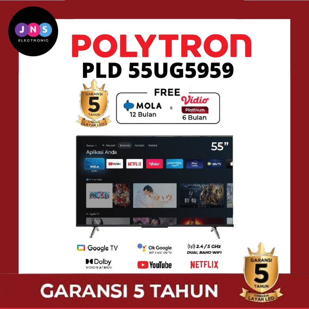 Jual Polytron K Uhd Smart Google Tv Pld Ug Shopee Indonesia