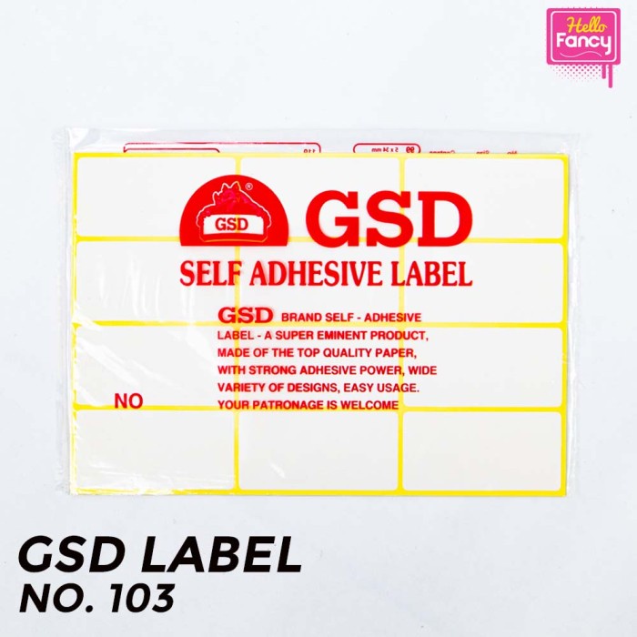 Jual Label Stiker GSD Self Adhesive No 103 Lebel Stiker Label