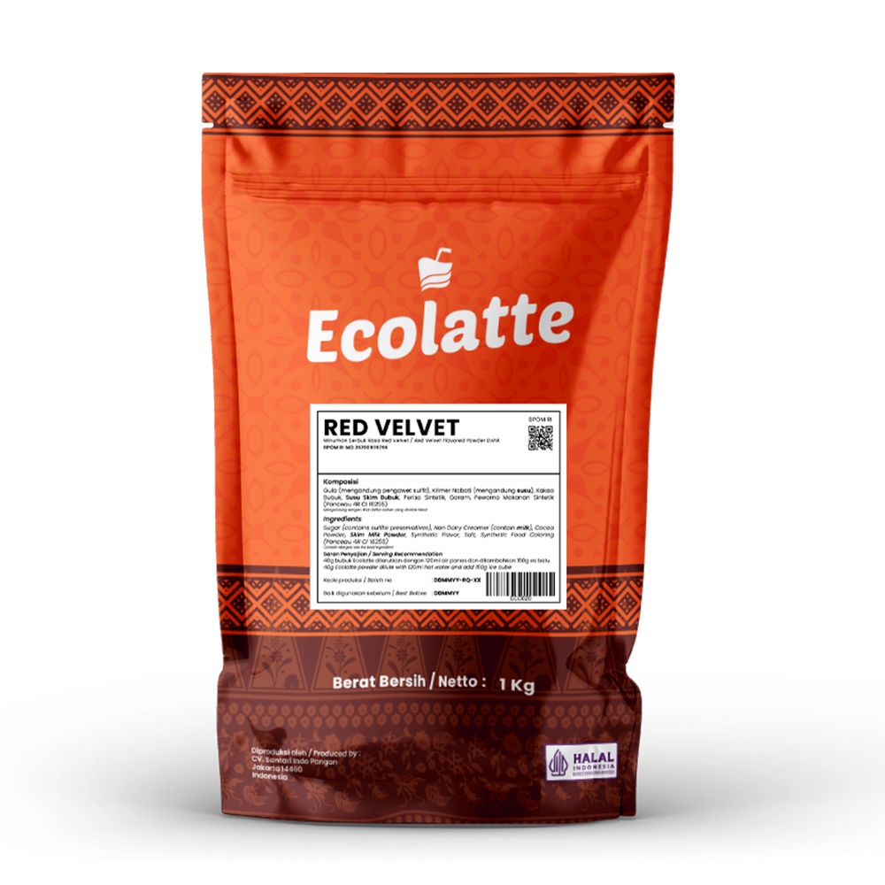 Jual Ecolatte Red Velvet Bubuk Minuman Kekinian Powder Drink Shopee