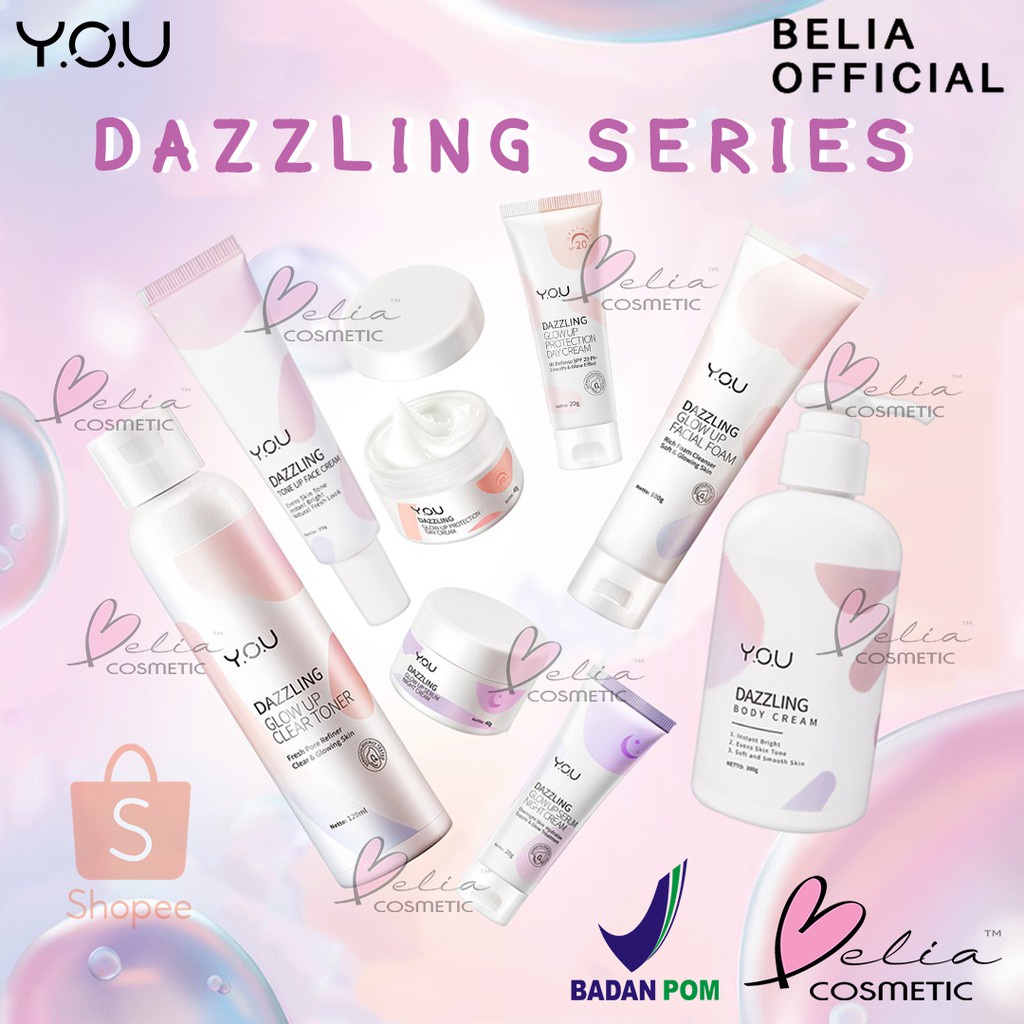 Jual BELIA YOU Dazzling Glow Up Series Facial Foam Toner Day