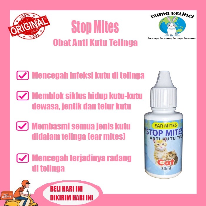 Jual Obat Tetes Anti Kutu Telinga Stop Mites Kucing Ear Mites Shopee