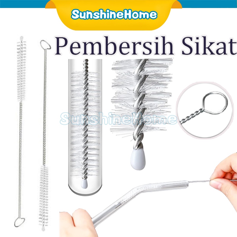 Jual Sikat Sedotan Stainless Steel Brush Straw Stain Less Bengkok Lurus