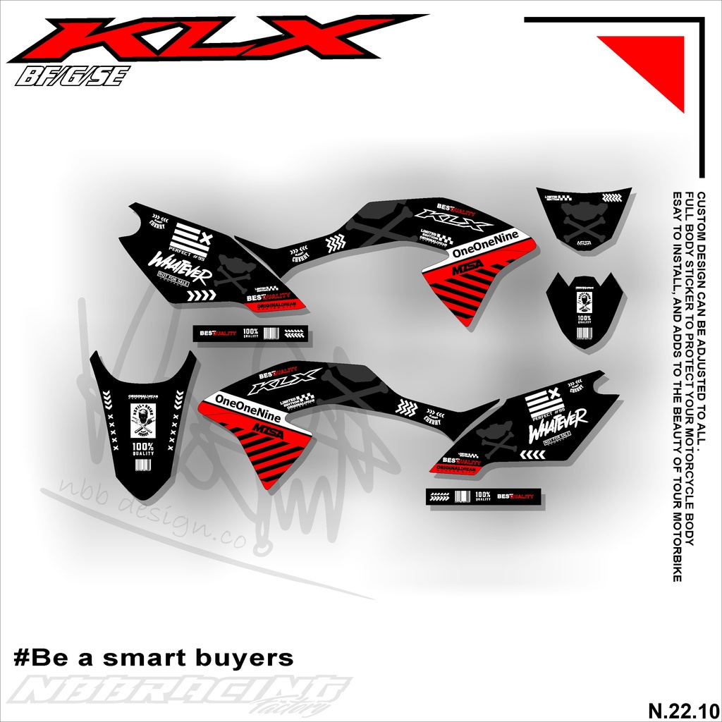 Jual COD Sticker Striping KLX BF G SE Extreme Desain Decal KLX BF