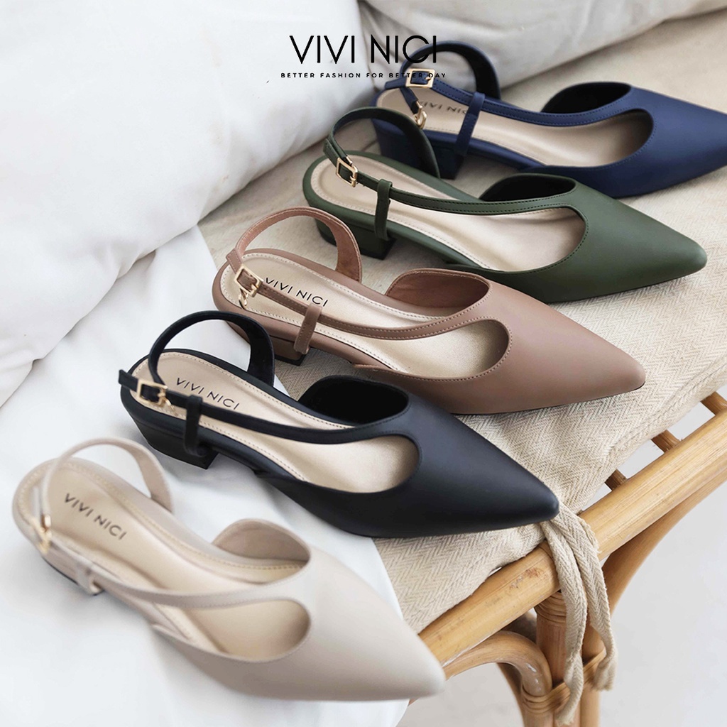 Jual Vivi Nici Eliza Sepatu Sandal Mules Hak Cm Shopee Indonesia