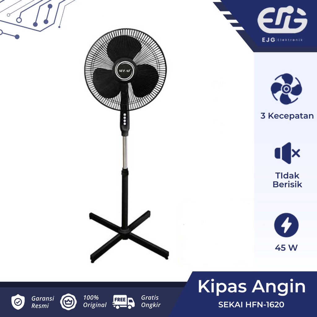 Jual SEKAI SFN 1620 Stand Fan 16 Inch Kipas Angin Berdiri Tumpu SFN1620