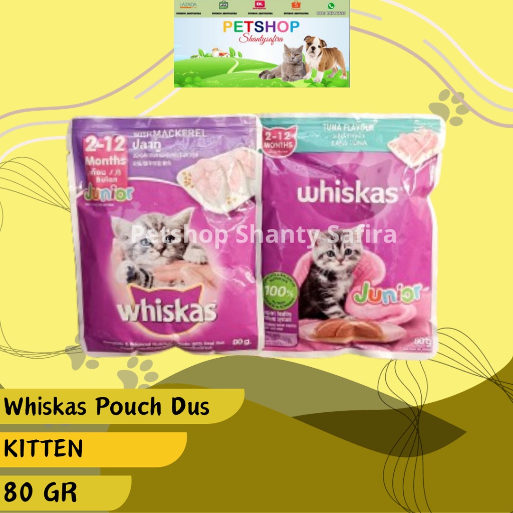 Jual Rf Za Makanan Kucing Whiskas Junior Pouch Gr Kemasan Dus Isi