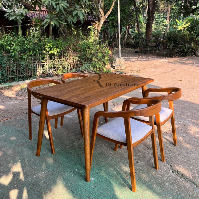 Jual KAKI V SET MEJA MAKAN K4 SELLY 140x80cm DINING SET MEJA MAKAN