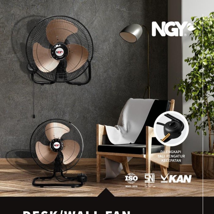 Jual KIPAS ANGIN DESK WALL FAN MEJA DINDING 12 INCH BESI TURBO TORNADO