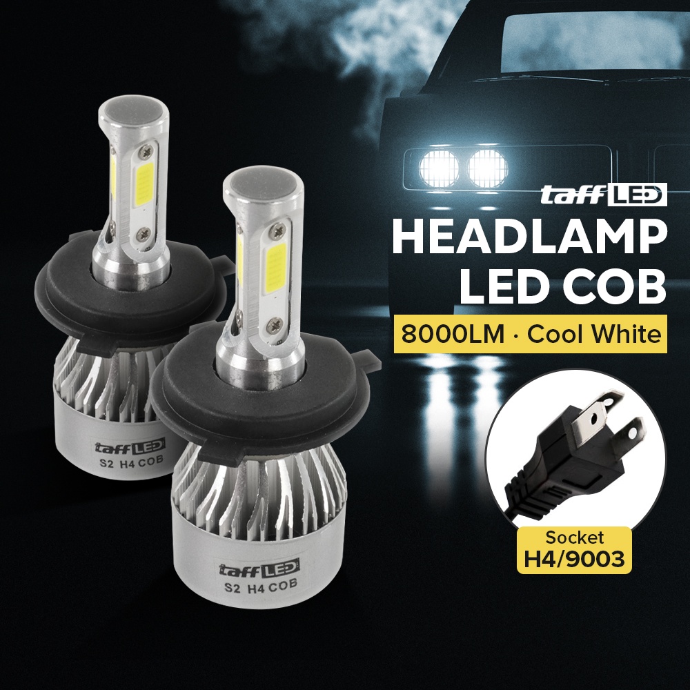 Jual Lampu Depan Mobil LED COB Headlamp 8000LM 72W Cool White 2 PCS H4