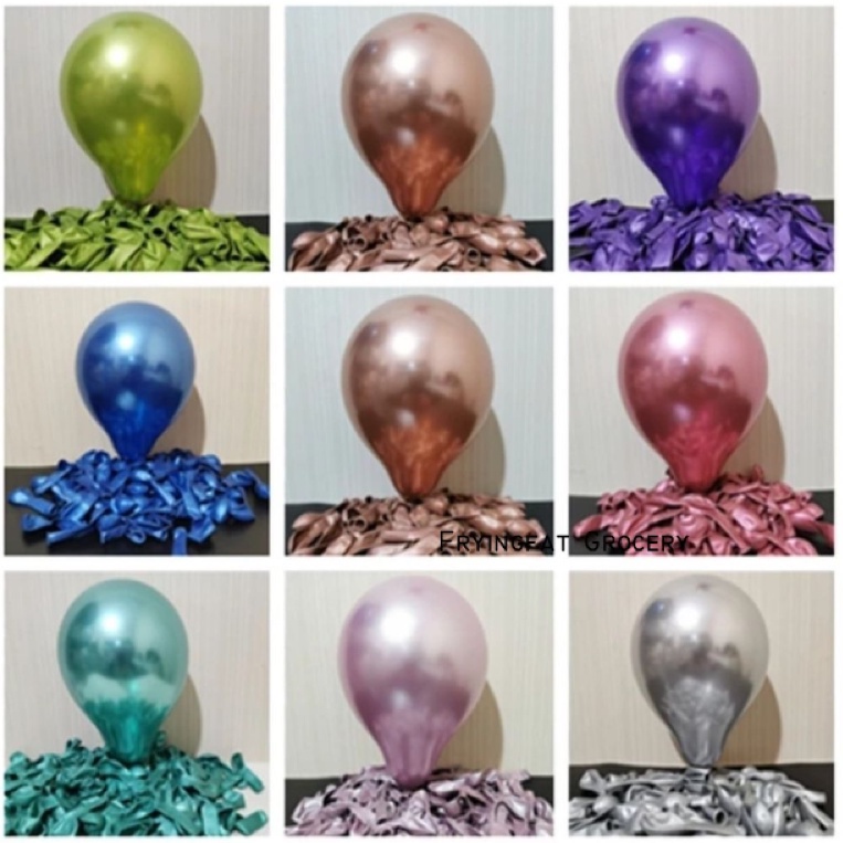 Jual 100pc Balon Latex Chrome 5inch Harga Per Pack Isi 100 Shopee