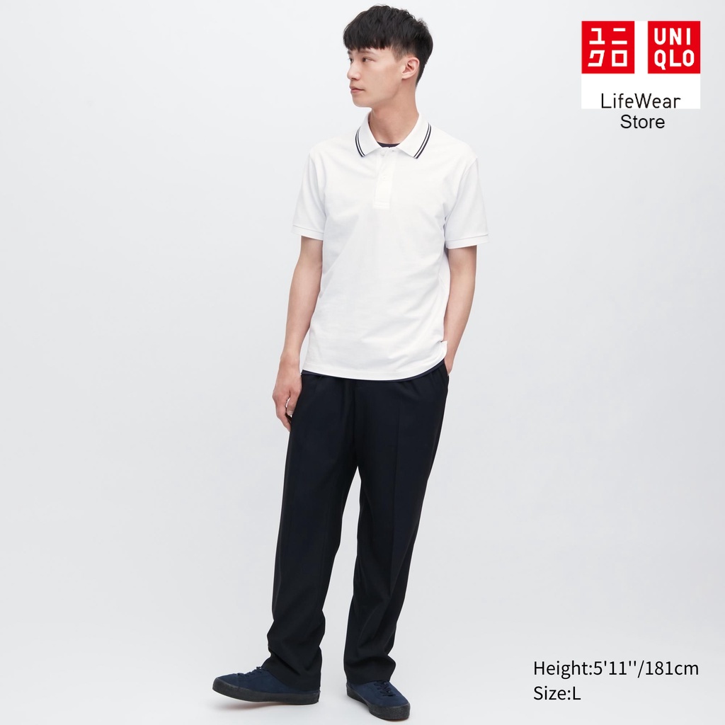 Jual Uniqlo Kaos Polo Dry Pique Lengan Pendek Tipping Shopee Indonesia