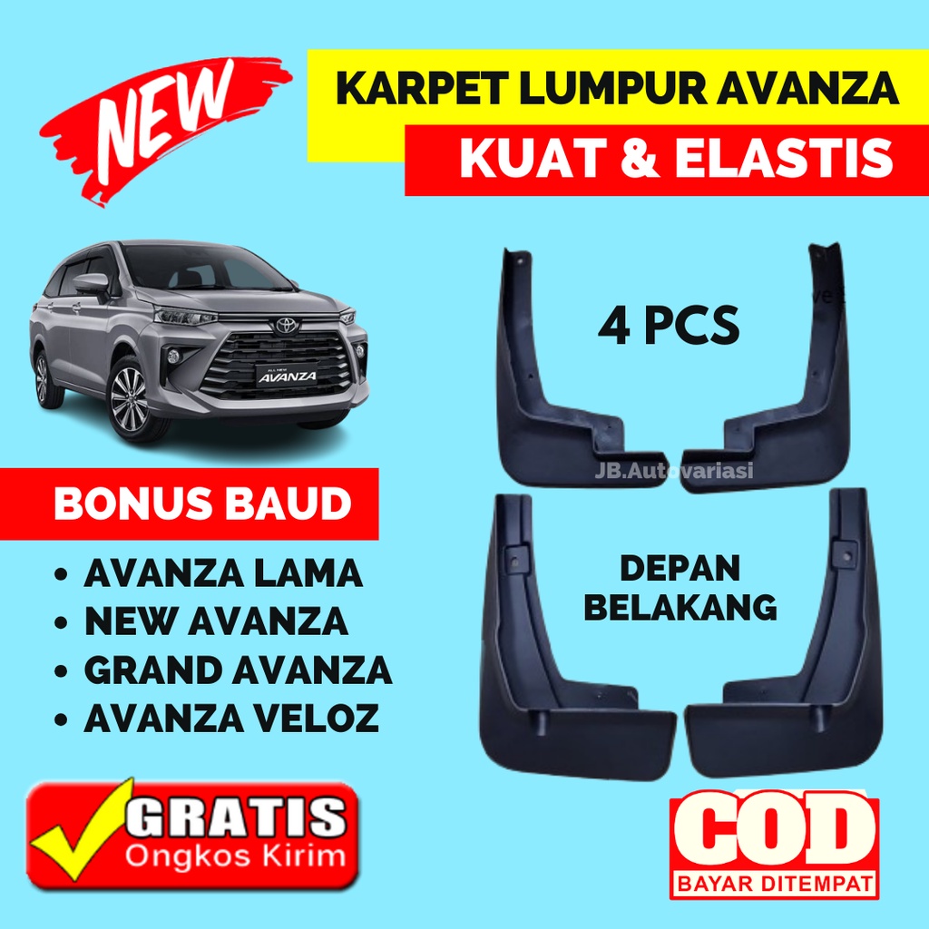 Jual Karpet Lumpur Mud Guard All New Avanza Veloz Kuat Elastis Tahun