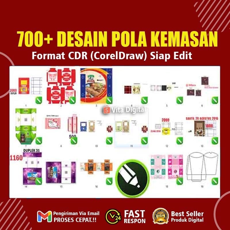 Jual Template Desain Pola Kemasan Produk Format Cdr Shopee Indonesia