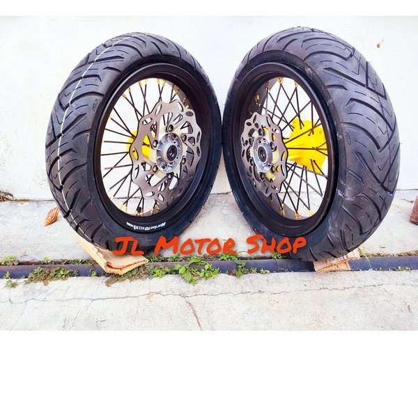 Jual MOTOR SEPAKET VELG SUPERMOTO SUPER MOTO KLX 150 DTRACKER RING 14