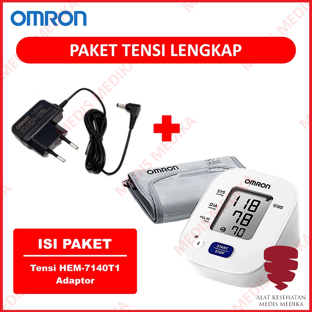 Jual Paket Tensimeter Digital Adaptor Omron Alat Ukur Tensi Tekanan