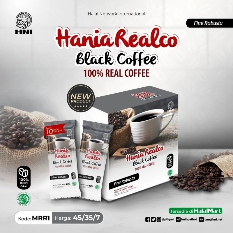 Jual Hania Realco Black Coffee Kopi Hitam Herbal Hni Hpai Shopee