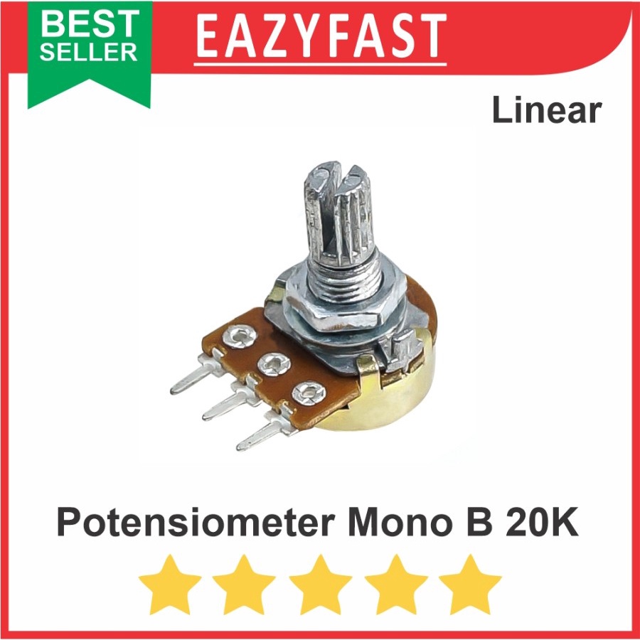 Jual Potensiometer B 20K Mono Linear B20K 20 K Ohm Potensio Potentio