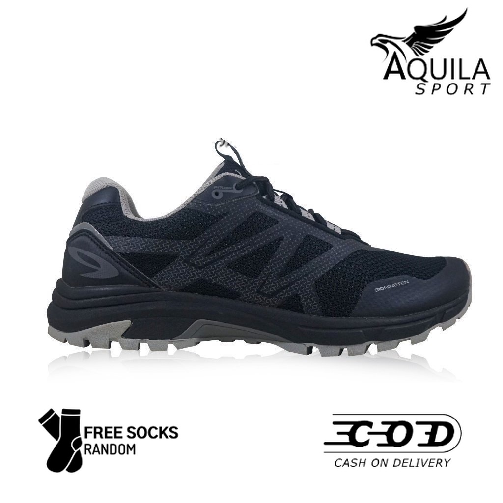 Jual Sepatu Trail Running Nineten Yuza Original Hitam Abu