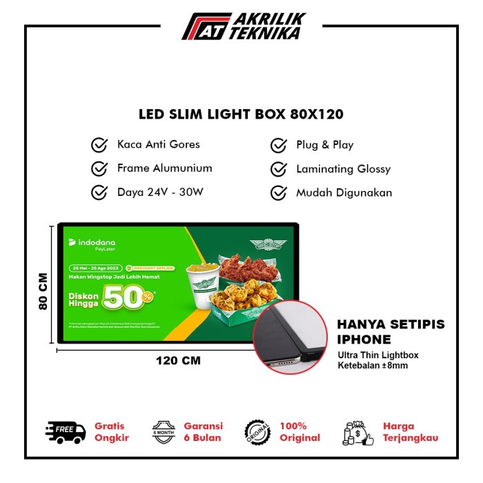 Jual Frame Bingkai Display Poster Led Lampu Akrilik Slim Light Box