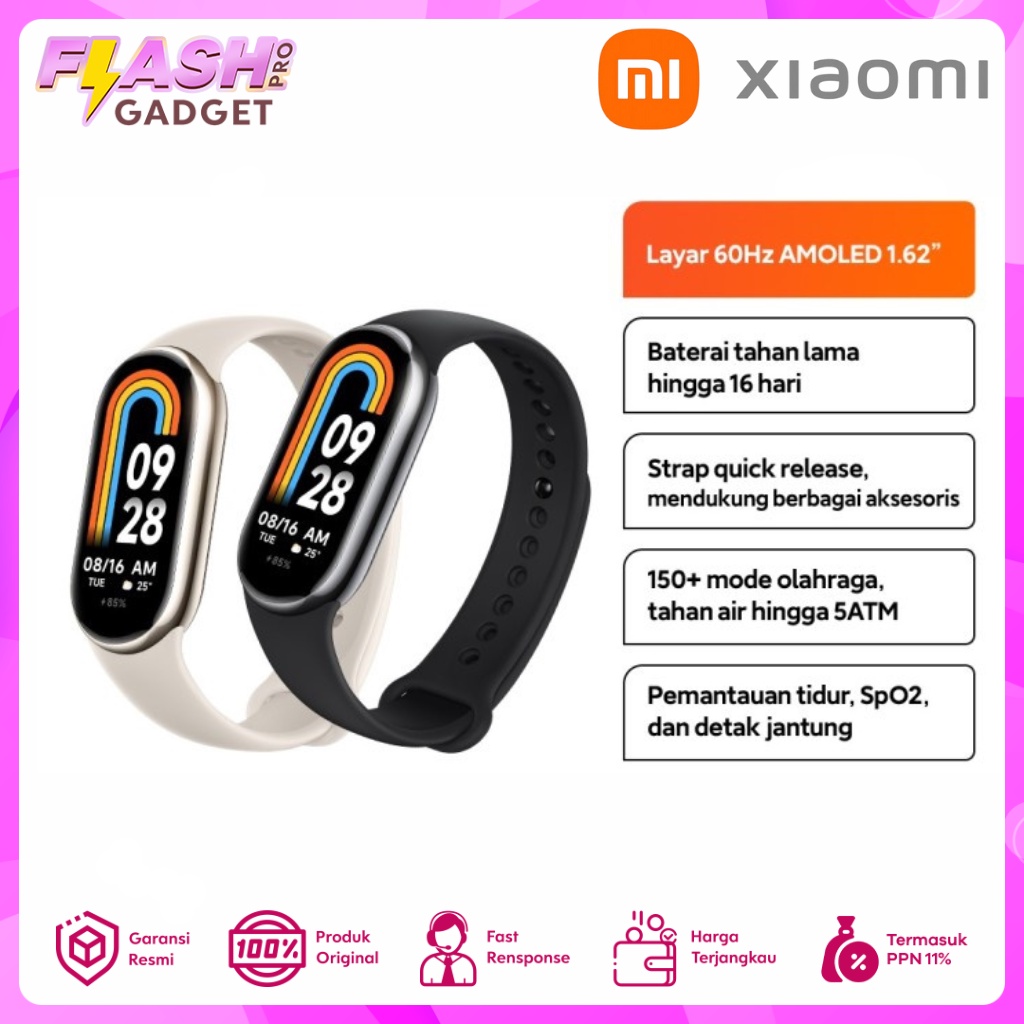 Jual Xiaomi Mi Band 8 Smart Band 1 62 AMOLED Display Garansi Resmi