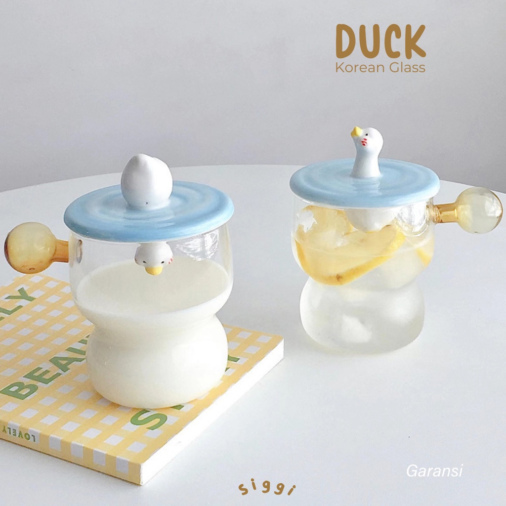 Jual Siggi Duck Aesthetic Korean Cup Spoon Aesthetic Mug