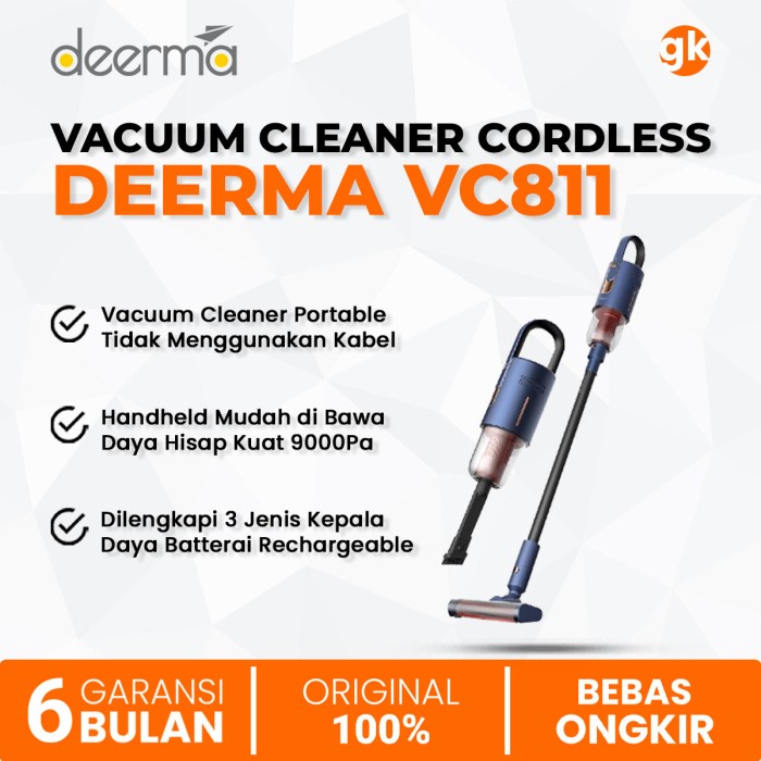 Jual DEERMA VC811 Cordless Vacuum Cleaner Portable Handheld