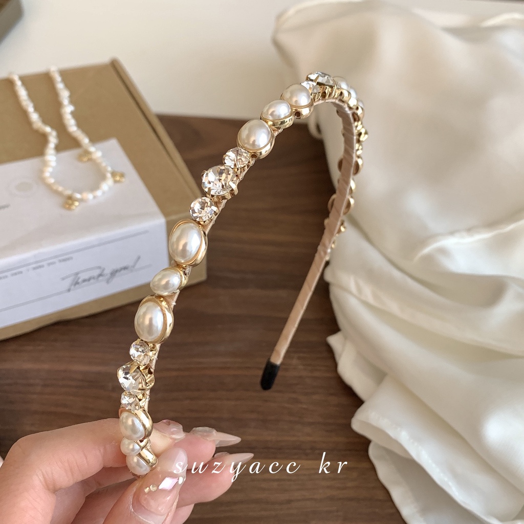 Jual Town Shell Jangle Pearl Swarovski Korean Head Band Bando Korea